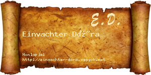 Einvachter Dóra névjegykártya